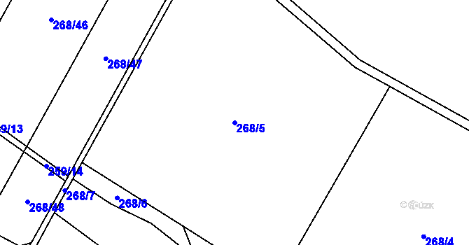 Parcela st. 268/5 v KÚ Bojanovice u Znojma, Katastrální mapa