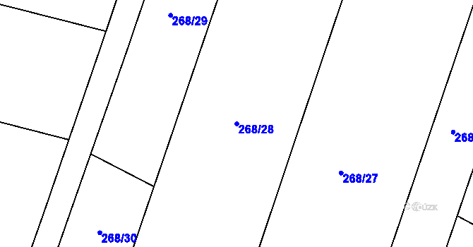 Parcela st. 268/28 v KÚ Bojanovice u Znojma, Katastrální mapa