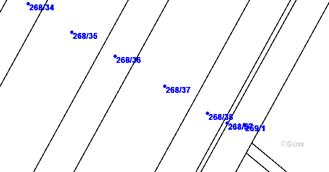 Parcela st. 268/37 v KÚ Bojanovice u Znojma, Katastrální mapa