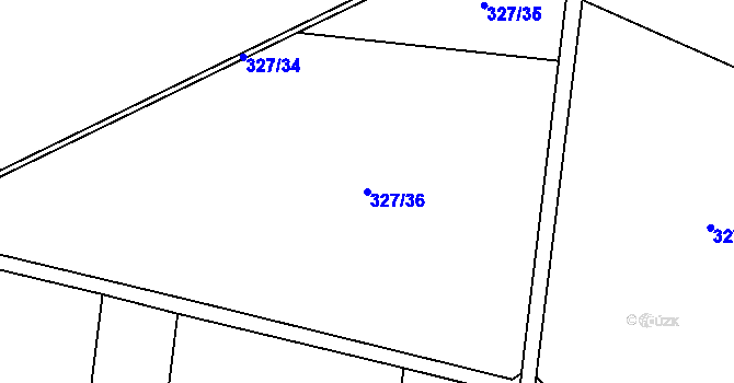 Parcela st. 327/36 v KÚ Bojanovice u Znojma, Katastrální mapa
