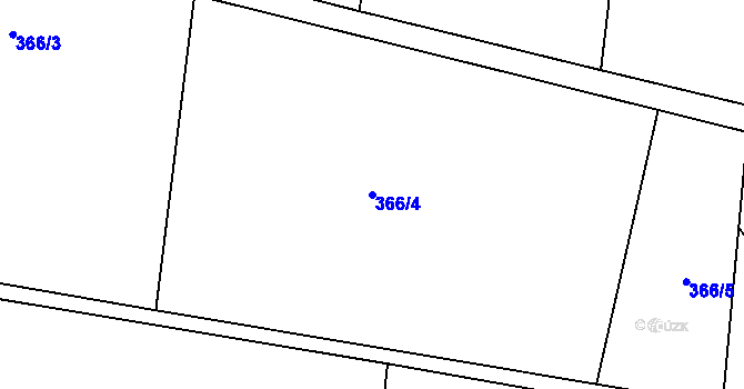 Parcela st. 366/4 v KÚ Bojanovice u Znojma, Katastrální mapa