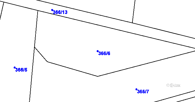 Parcela st. 366/6 v KÚ Bojanovice u Znojma, Katastrální mapa