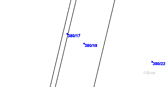 Parcela st. 380/18 v KÚ Bojanovice u Znojma, Katastrální mapa