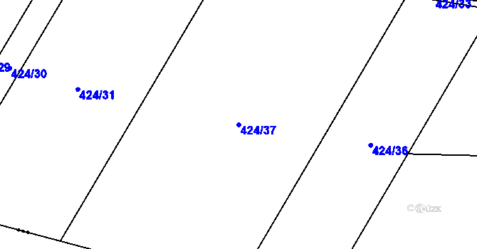 Parcela st. 424/37 v KÚ Bojanovice u Znojma, Katastrální mapa