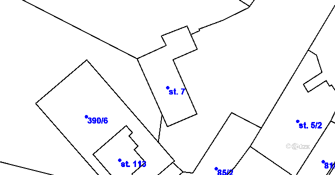 Parcela st. 7 v KÚ Bojanovice u Znojma, Katastrální mapa