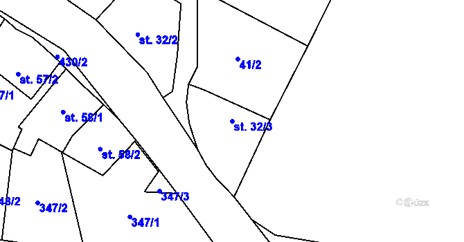 Parcela st. 32/3 v KÚ Bojanovice u Znojma, Katastrální mapa