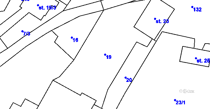 Parcela st. 19 v KÚ Bojanovice u Znojma, Katastrální mapa