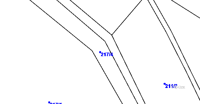 Parcela st. 217/4 v KÚ Bojanovice u Znojma, Katastrální mapa