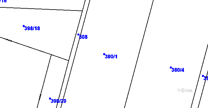 Parcela st. 380/1 v KÚ Bojanovice u Znojma, Katastrální mapa