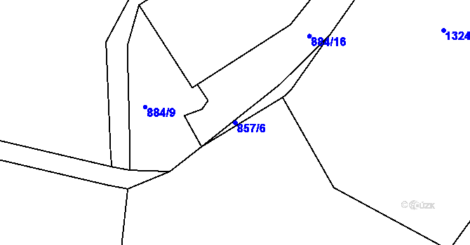 Parcela st. 857/6 v KÚ Ohař, Katastrální mapa