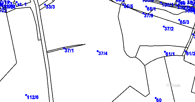 Parcela st. 37/4 v KÚ Bojiště, Katastrální mapa