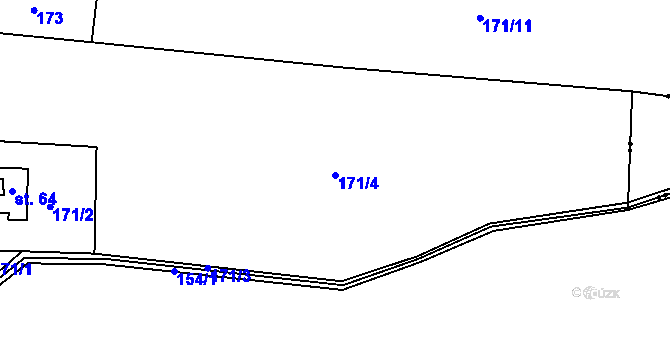 Parcela st. 171/4 v KÚ Bojiště, Katastrální mapa