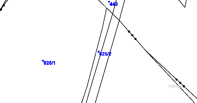 Parcela st. 625/2 v KÚ Kouty u Bojiště, Katastrální mapa