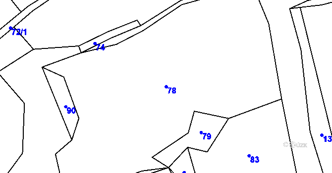 Parcela st. 78 v KÚ Mstislavice, Katastrální mapa