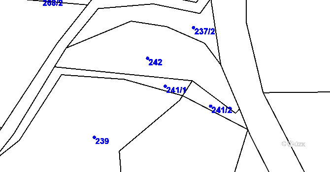 Parcela st. 241/1 v KÚ Mstislavice, Katastrální mapa