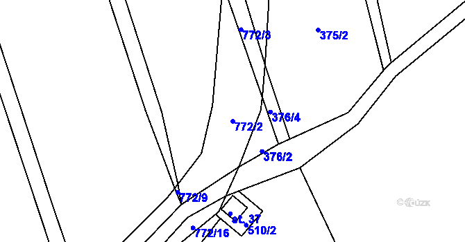 Parcela st. 772/2 v KÚ Mstislavice, Katastrální mapa