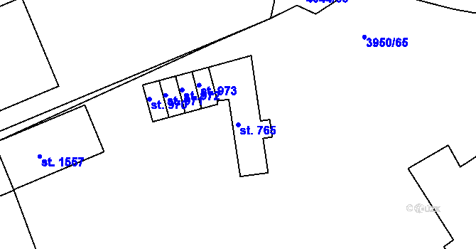 Parcela st. 765 v KÚ Bojkovice, Katastrální mapa