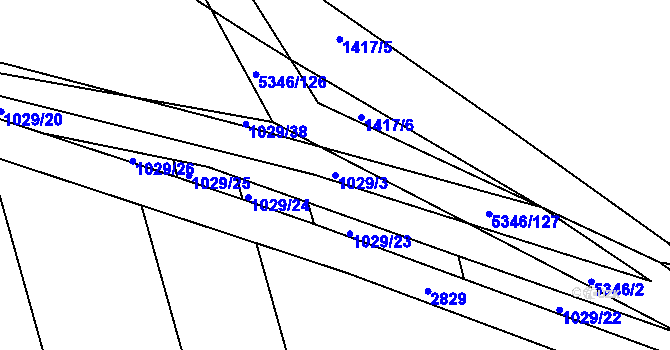 Parcela st. 1029/3 v KÚ Bojkovice, Katastrální mapa