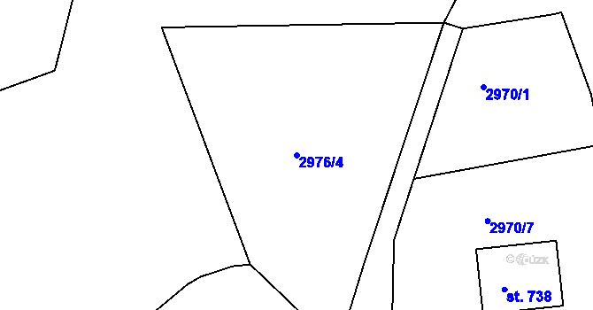 Parcela st. 2976/4 v KÚ Bojkovice, Katastrální mapa