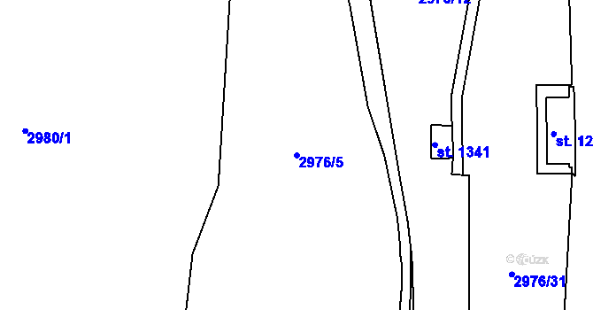 Parcela st. 2976/5 v KÚ Bojkovice, Katastrální mapa