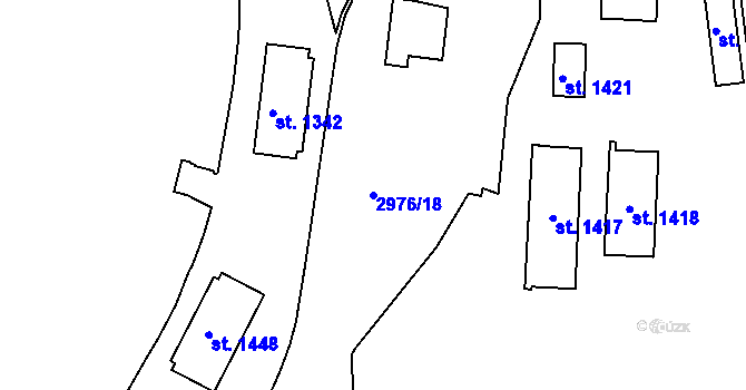 Parcela st. 2976/18 v KÚ Bojkovice, Katastrální mapa