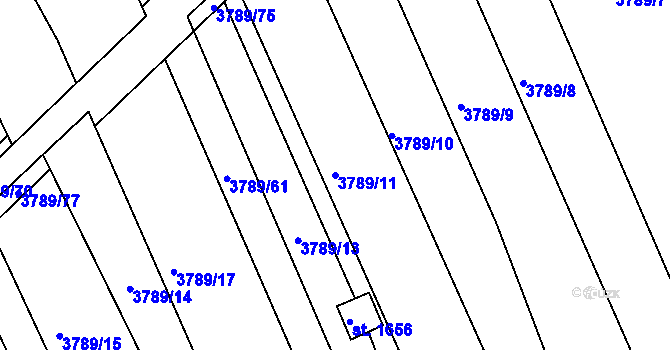 Parcela st. 3789/11 v KÚ Bojkovice, Katastrální mapa