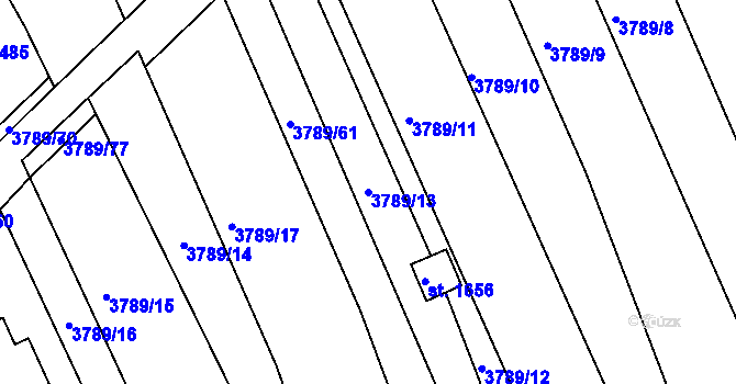 Parcela st. 3789/13 v KÚ Bojkovice, Katastrální mapa