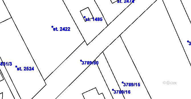 Parcela st. 3789/31 v KÚ Bojkovice, Katastrální mapa