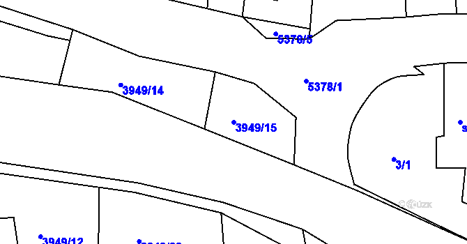 Parcela st. 3949/15 v KÚ Bojkovice, Katastrální mapa