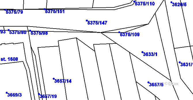 Parcela st. 3657/8 v KÚ Bojkovice, Katastrální mapa