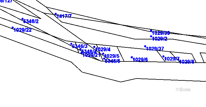 Parcela st. 1029/5 v KÚ Bojkovice, Katastrální mapa