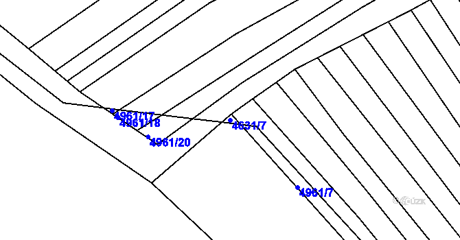 Parcela st. 4631/7 v KÚ Bojkovice, Katastrální mapa