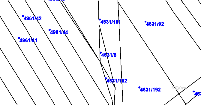 Parcela st. 4631/8 v KÚ Bojkovice, Katastrální mapa