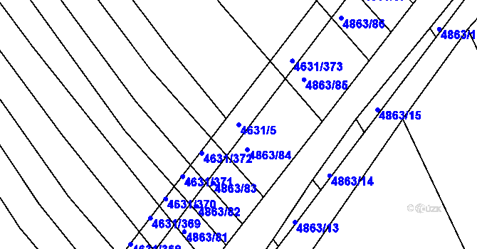 Parcela st. 4631/5 v KÚ Bojkovice, Katastrální mapa