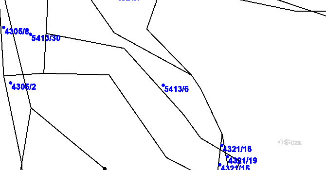 Parcela st. 5413/6 v KÚ Bojkovice, Katastrální mapa