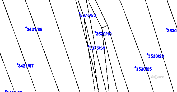 Parcela st. 5375/54 v KÚ Bojkovice, Katastrální mapa
