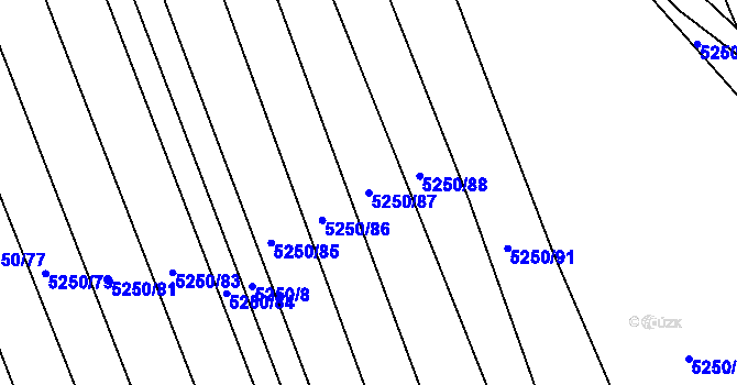 Parcela st. 5250/87 v KÚ Bojkovice, Katastrální mapa