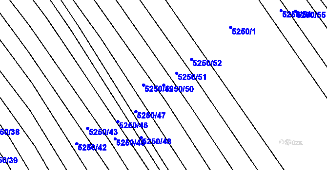 Parcela st. 5250/50 v KÚ Bojkovice, Katastrální mapa
