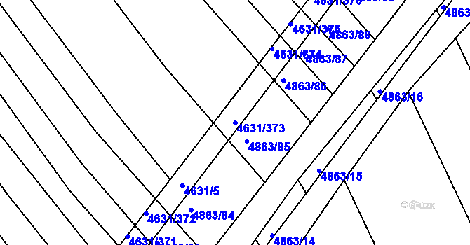 Parcela st. 4631/373 v KÚ Bojkovice, Katastrální mapa