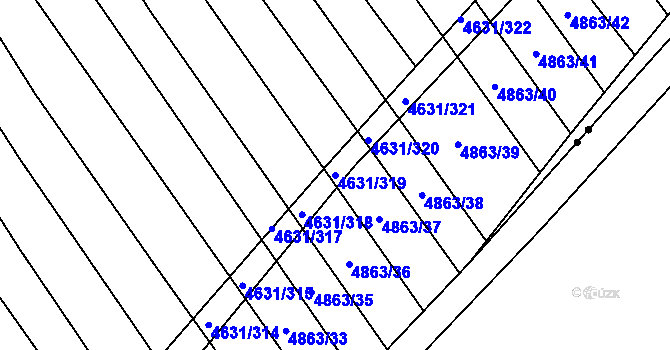 Parcela st. 4631/319 v KÚ Bojkovice, Katastrální mapa