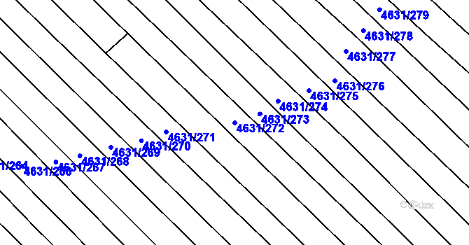 Parcela st. 4631/272 v KÚ Bojkovice, Katastrální mapa