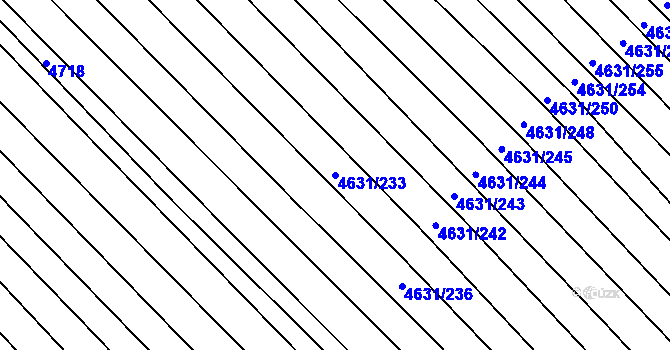 Parcela st. 4631/233 v KÚ Bojkovice, Katastrální mapa