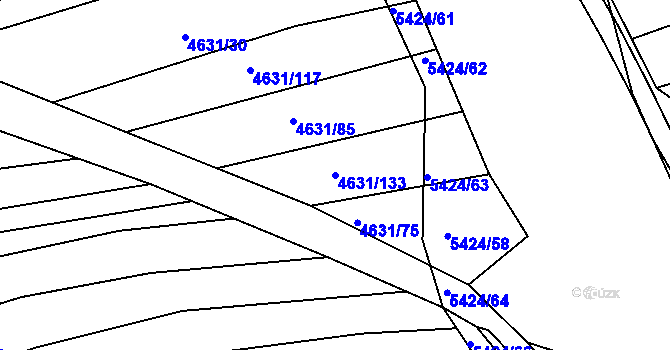 Parcela st. 4631/133 v KÚ Bojkovice, Katastrální mapa