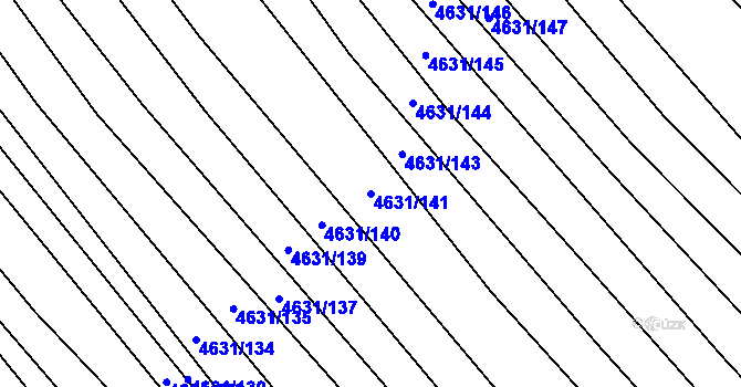 Parcela st. 4631/141 v KÚ Bojkovice, Katastrální mapa