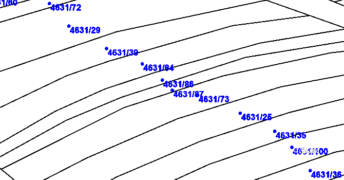 Parcela st. 4631/87 v KÚ Bojkovice, Katastrální mapa