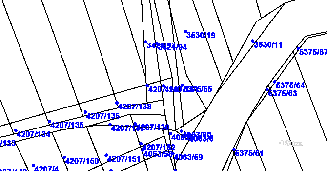Parcela st. 4207/141 v KÚ Bojkovice, Katastrální mapa