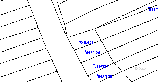 Parcela st. 515/121 v KÚ Bojkovice, Katastrální mapa