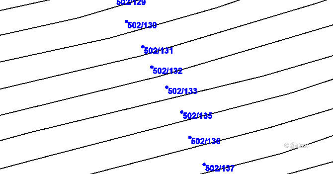 Parcela st. 502/133 v KÚ Bojkovice, Katastrální mapa