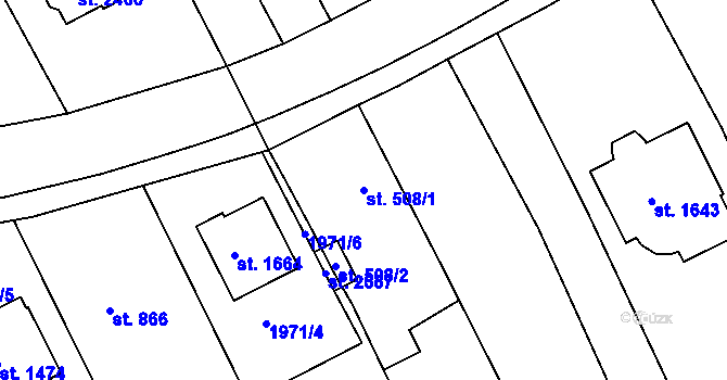 Parcela st. 508/1 v KÚ Bojkovice, Katastrální mapa
