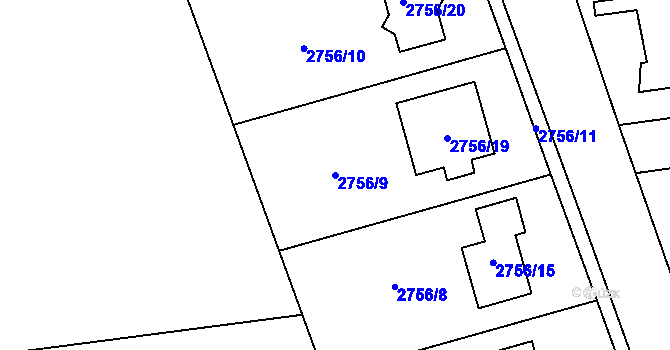 Parcela st. 2756/9 v KÚ Bolatice, Katastrální mapa